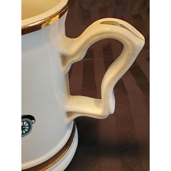 PRINCE WILLIAM WARE VINTAGE BEER STEIN ANTIQUE MORRIS AUTO 22K GOLD ENGLAND - Picture 7 of 12